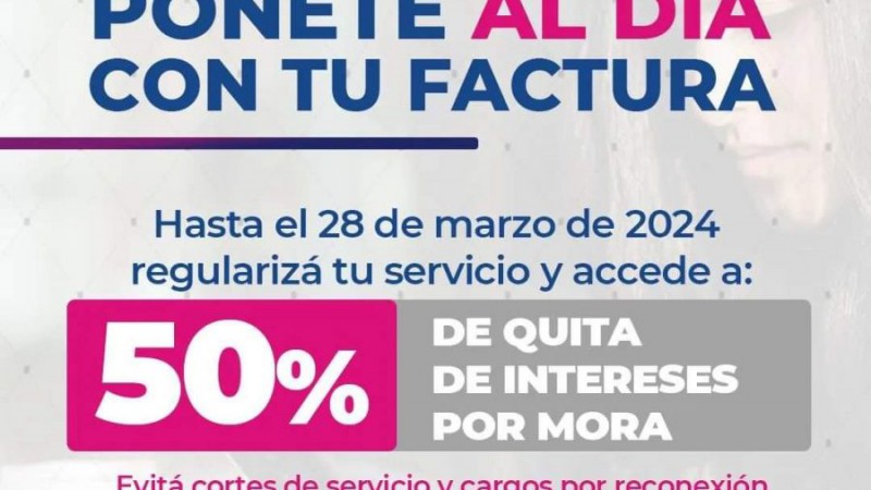 Informaron el descuento por pago de la deuda