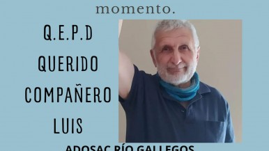 Tristeza por el fallecimiento del profesor Luis Buracov de Río Gallegos