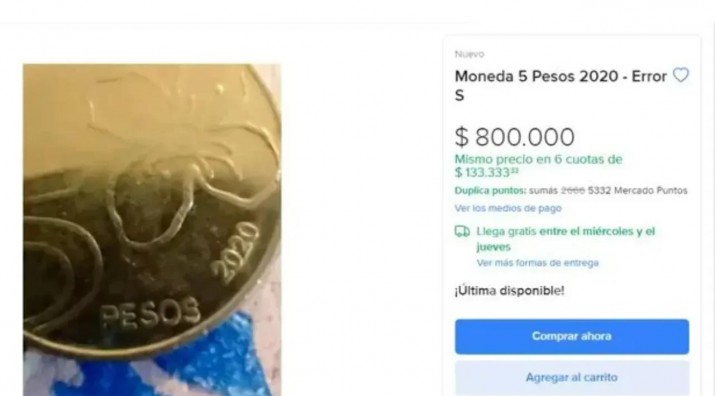 Pagan hasta 800 mil pesos por una moneda de 5 pesos: cmo identificarla