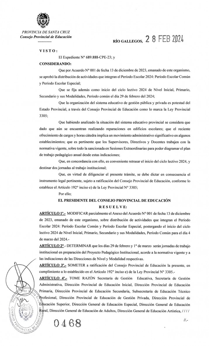 El Gobierno provincial dice que la postergacin del inicio de clases es por "trabajo institucional"  y de preparacin en las escuelas 