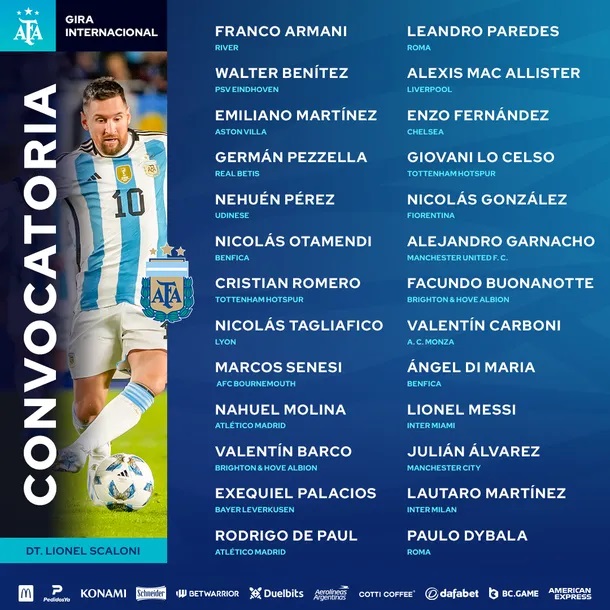 Scaloni revel la lista de convocados de la Seleccin Argentina para la gira por Estados Unidos