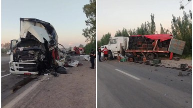 Un muerto en un violento choque entre dos camiones en Mendoza