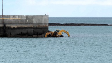 Se completó la obra en el sector acceso del puerto en zona de cofferdam en el Puerto de Caleta Paula