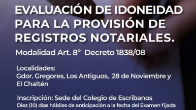 Se realizará una evaluación de idoneidad para Registros Notariales en Santa Cruz