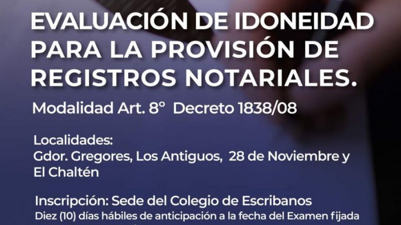 Se realizar una evaluacin de idoneidad para Registros Notariales en Santa Cruz