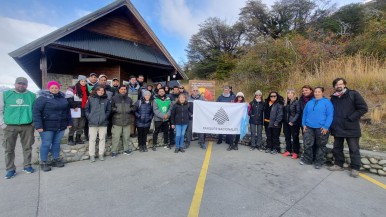 Lamanifestación fue en el ingreso al Parque Nacional 