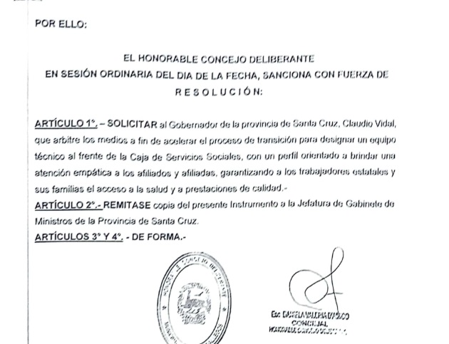 Avalado por concejales de SER, presentaron el pedido para la salida de Soruco al frente de la Caja de Servicios Sociales