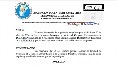 Resolución de ADOSAC Santa Cruz