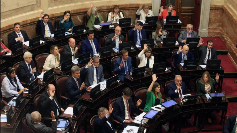 Momento del voto de los senadores. 