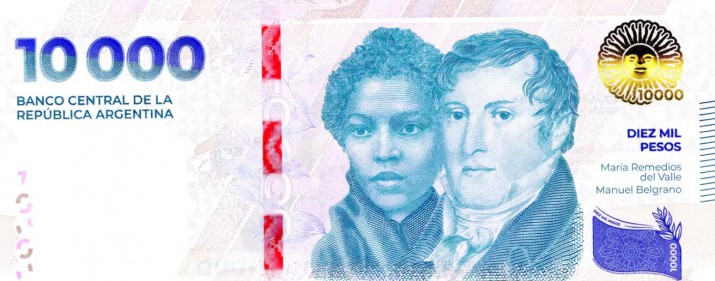 Desde hoy entra en circulacin el nuevo billete de $10.000