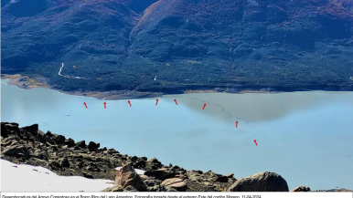 Alerta por manchas en el glaciar: afirman que "no se encontraron vestigios de sustancias ni objetos contaminantes"