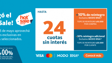 "Hot Sale" del BNA con descuentos exclusivos y hasta en 24 cuotas sin interés