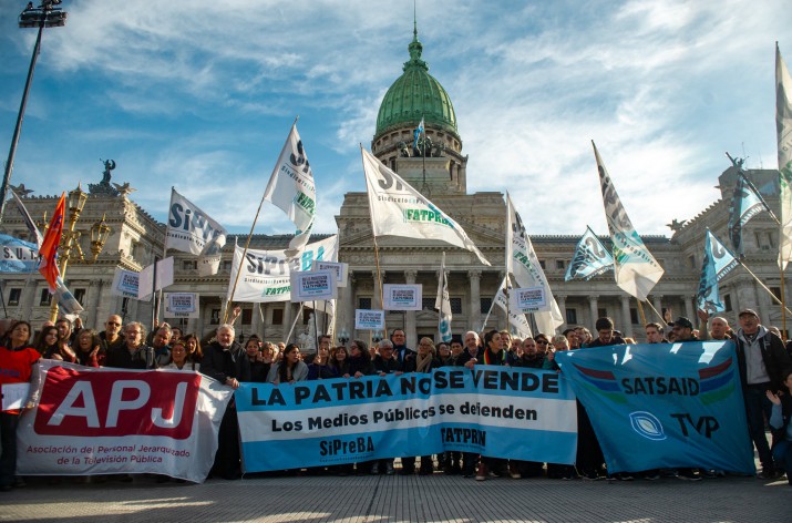 Trabajadores de los medios pblicos rechazaron las privatizaciones previstas en la Ley Bases