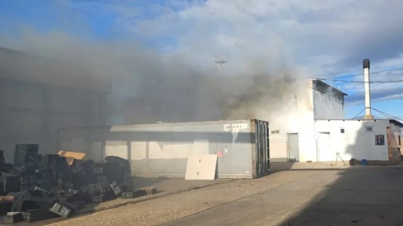 Hubo incendio en  planta pesquera emplazada en recinto portuario de Santa Cruz