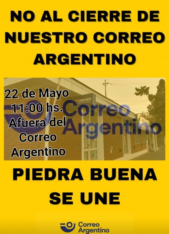 Posible cierre de oficinas del Correo Argentino en Santa Cruz: marchan este mircoles en Piedra Buena 