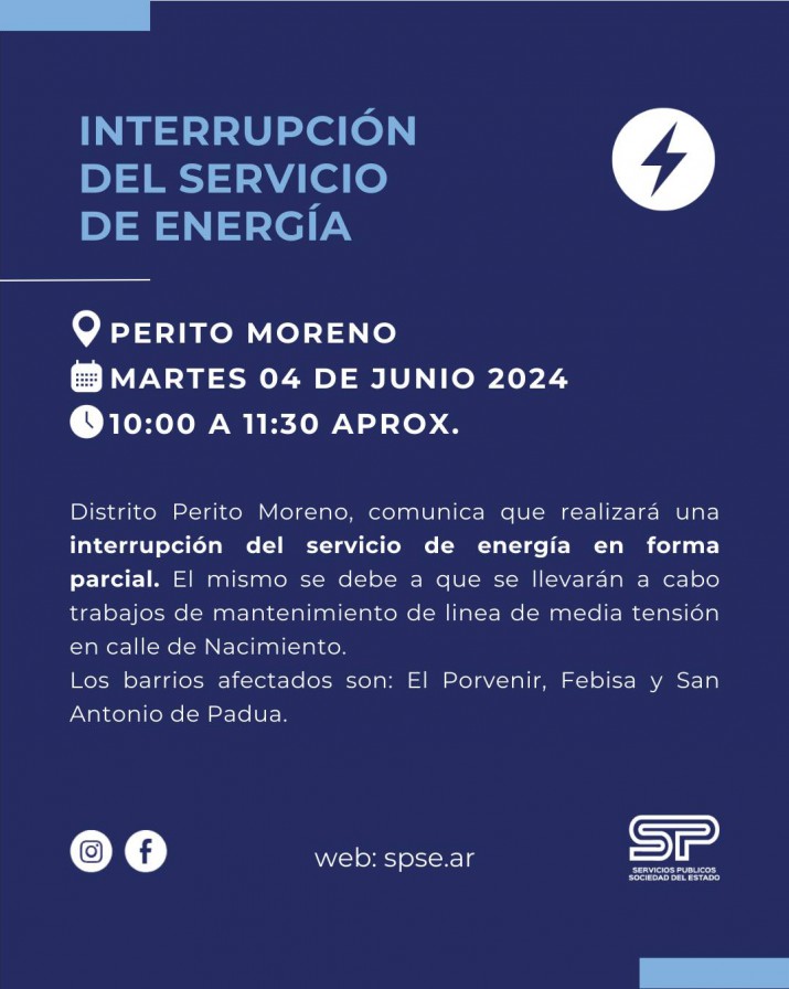 Santa Cruz: anunciaron un nuevo corte de luz 