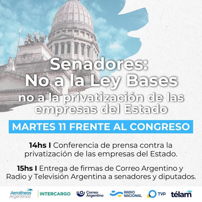 Se juntaron ms de un milln de firmas contra la privatizacin del Correo Argentino, Aerolneas y los medios pblicos