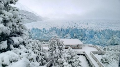 Sábado de nieve en el glaciar Perito Moreno: los horarios de visita y las obligaciones para el ingreso al Parque Nacional Los Glaciares 