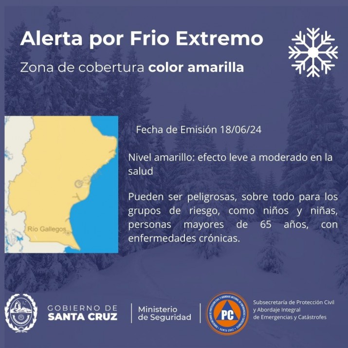 Alerta por fro extremo en toda Santa Cruz 