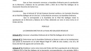 Convocatoria a Asamblea Ordinaria 