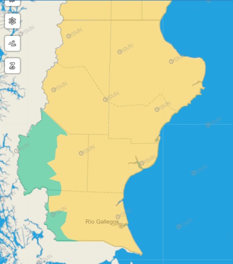 Alerta por viento en Santa Cruz, lluvias y nevadas para Ro Gallegos para maana mircoles