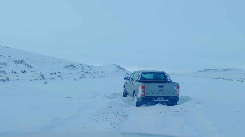 La camioneta en la que esper ayuda Cepernic