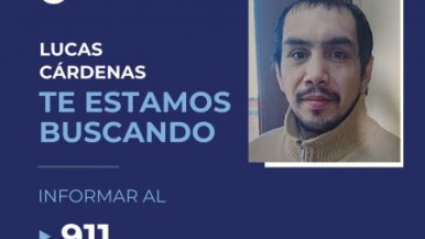 Se activó el dispositivo "Te estamos buscando" para dar con Lucas Cárdenas en Río Gallegos 