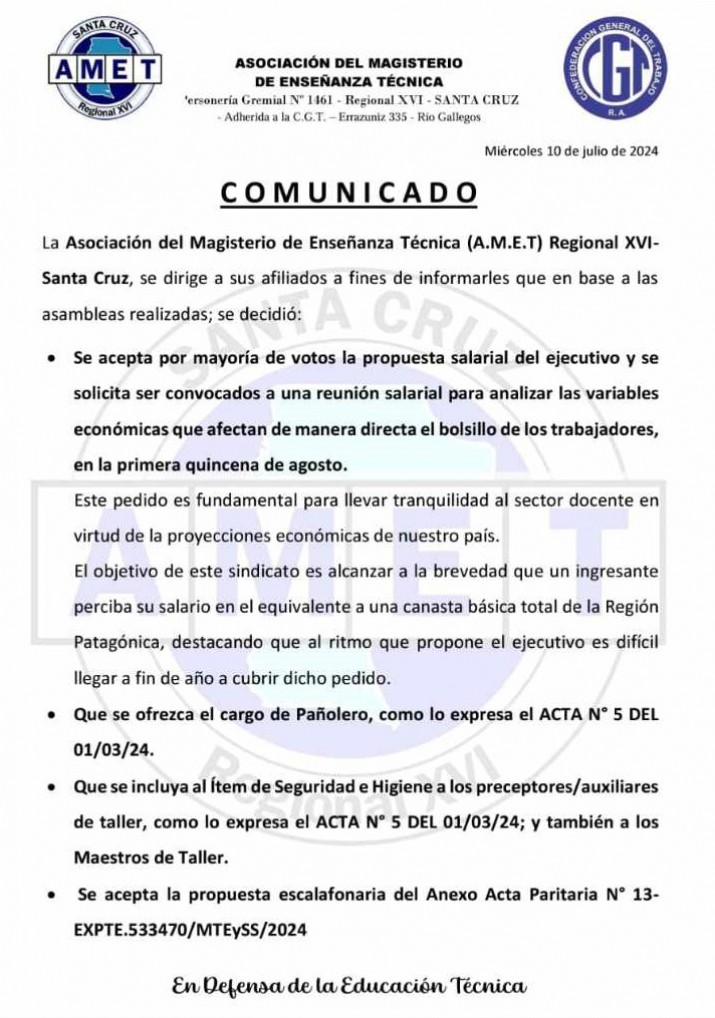 Congreso docente incorpora oferta salarial y determina un da de paro 