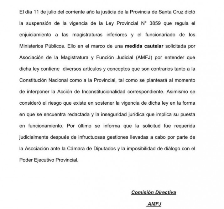  Santa Cruz: la ley del gobierno provincial que fue suspendida por la justicia y que fue aprobada por la legislatura 