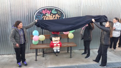 Inauguraron monumento de Mafalda en el predio del Polo Emprendedor