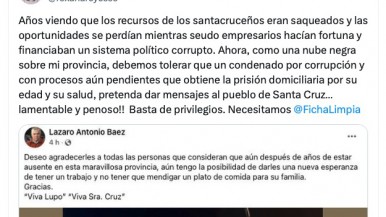 "Debemos tolerar que un condenado por corrupción pretenda dar mensajes al pueblo de Santa Cruz"