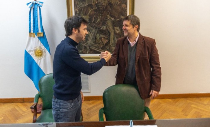 El gobernador Ignacio Torres y Rodrigo Aybar, secretario de Desarrollo Territorial.&nbsp;