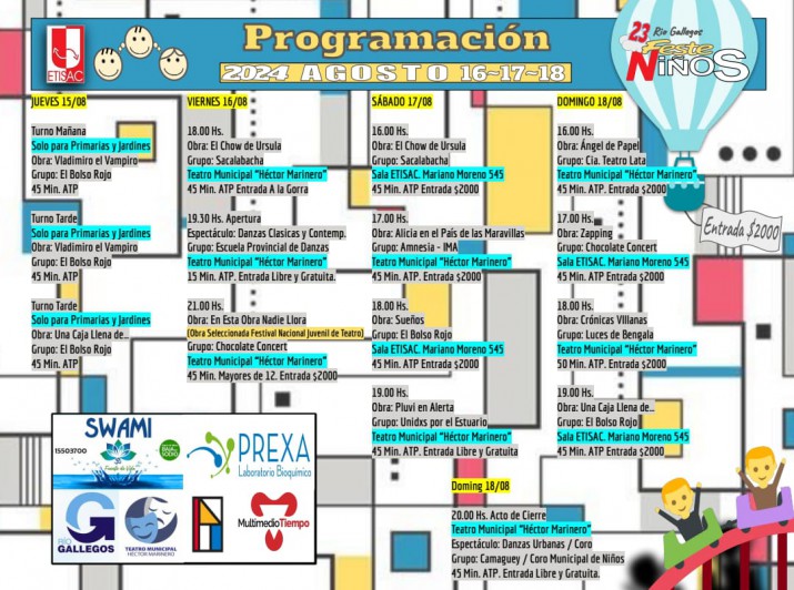 Este viernes inicia una nueva edicin del tradicional Festenios en Ro Gallegos: la grilla completa para ir a disfrutar  