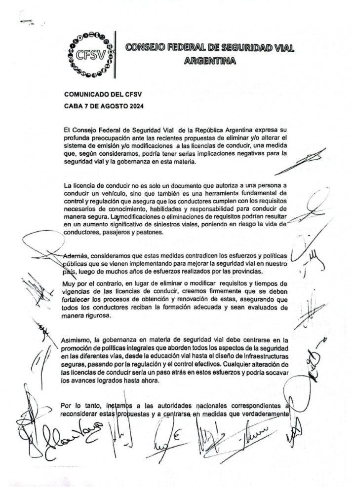 El Consejo Federal Vial, por cuestiones de seguridad, en contra de eliminar el vencimiento de la licencia de conducir