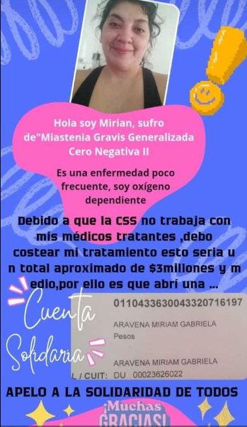 Ro Gallegos: una mujer necesita mas de $3.000.000 para poder costear su tratamiento que no cubre la CSS