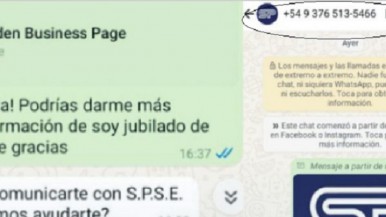 La advertencia de Servicios Públicos por estafas mediante un link a través de WhatsApp en Santa Cruz