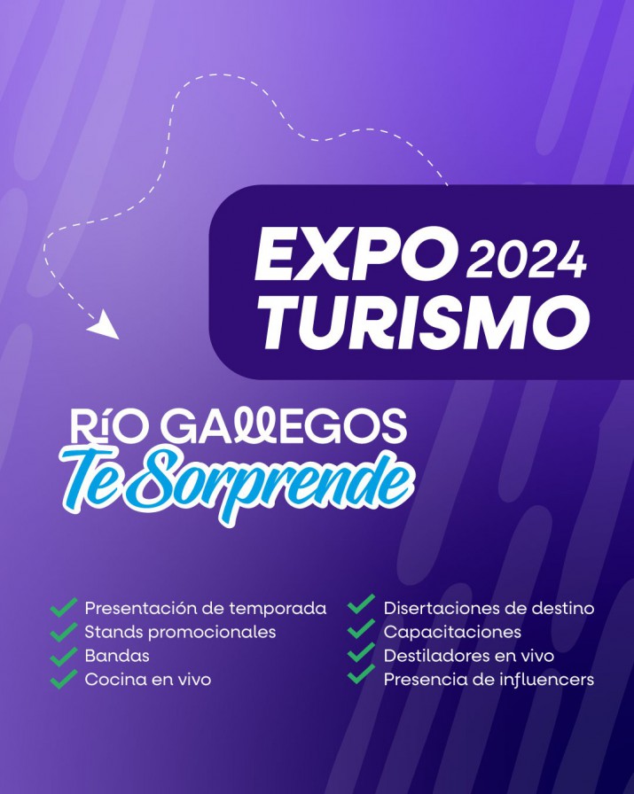 Expo Turismo 2024: ms de 60 stand, shows en vivo, juegos, cocina y mucho ms, este finde con entrada gratis en Ro Gallegos