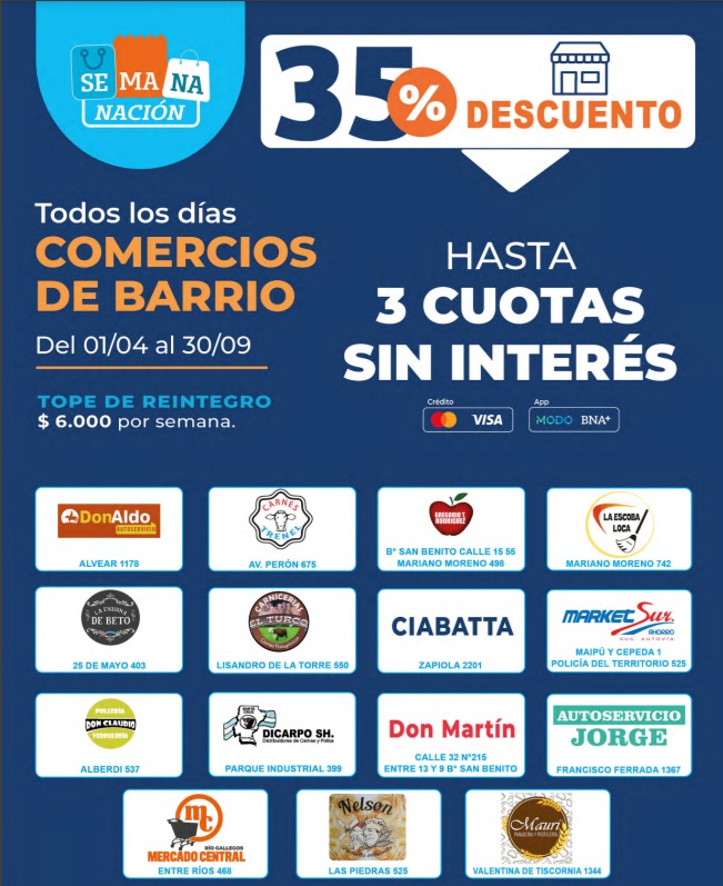 Banco Nacin ofrece descuentos de hasta un 30 por ciento y 12 cuotas sin inters en diferentes rubros