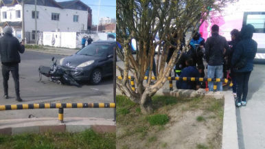 Nuevo choque en el centro de Río Gallegos: no respetó el paso y embistió a una motociclista