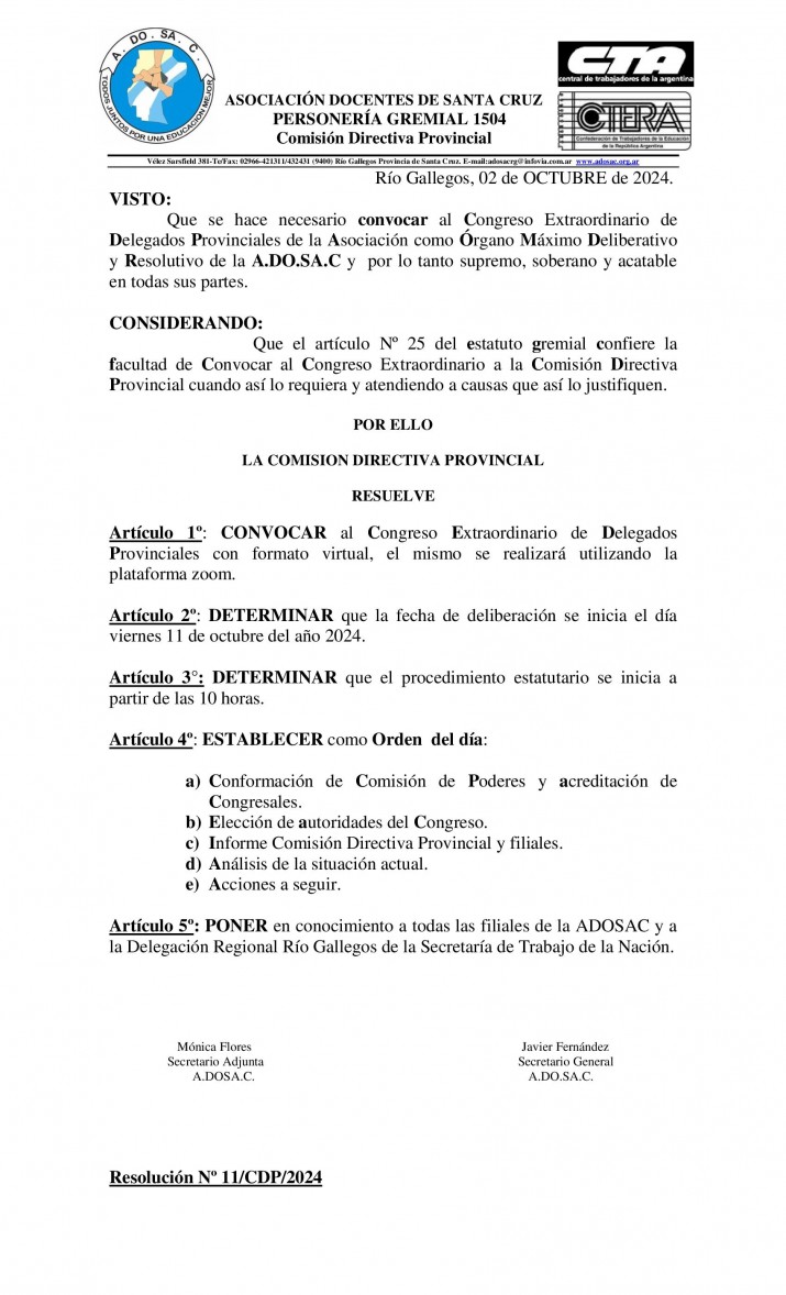 Convocatoria a Congreso 