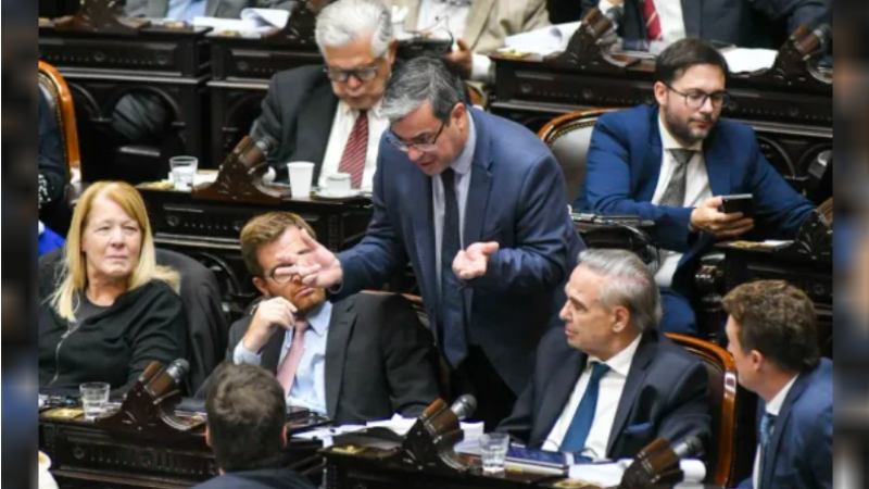 Diputados de la oposicin en el recinto de la Cmara baja.