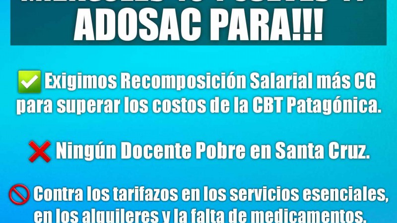 El flyer compartido por Adosac