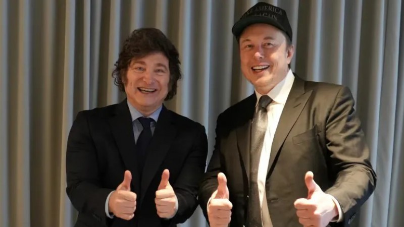 Javier Milei junto a Elon Musk 