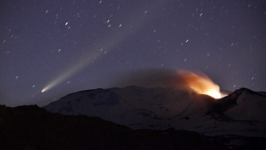 Captaron luces inusuales en un volcán de la Patagonia