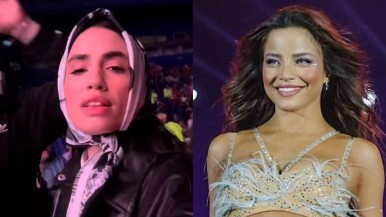 Emilia Mernes y su emotiva reacción al ver a Lali Espósito entre el público de su show en Vélez