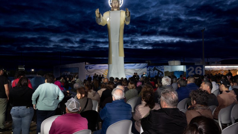 Qued inaugurado y bendecido el "Cristo de los obreros" en Caadn Seco