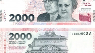 El gobierno nacional suspendió la emisión del billete de $2.000