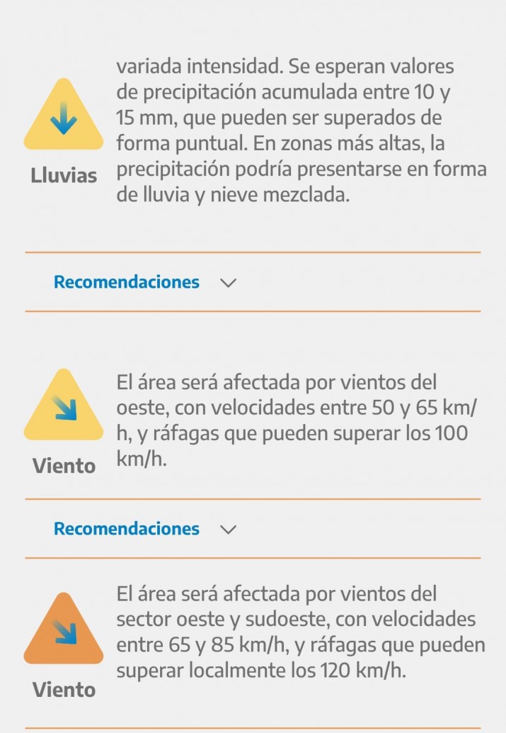 Ro Gallegos: todas alertas climatolgicas para la madrugada del sbado 