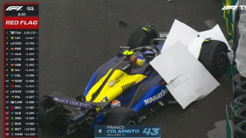 Franco Colapinto tuvo una accidentada clasificacin y largar 18 en el Gran Premio de Brasil