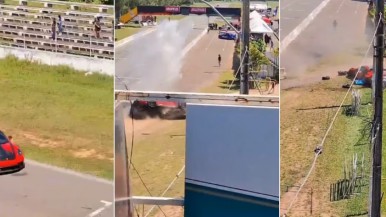 Video: en una carrera un piloto perdió el control del auto, chocó contra un muro y murió 